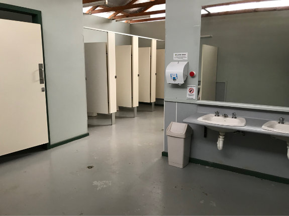 Camp Seed: Bathrooms.